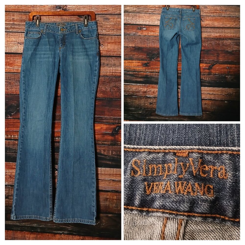 Simply Vera Wang Jeans 4 Boot Cut Low Rise Blue Denim Stretch 2009